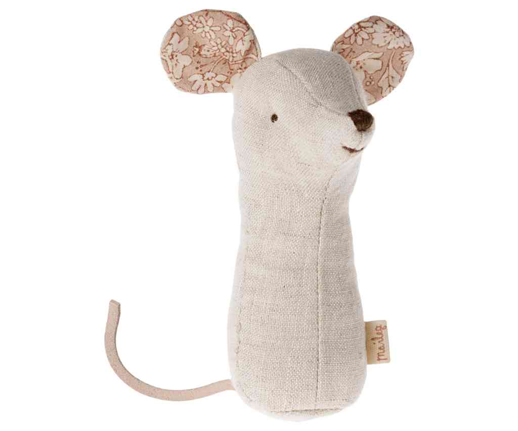 Maileg Maus Babyrassel LULLABY FRIENDS Rassel 11 cm aus Leinen bei www.luiseundfritz.de