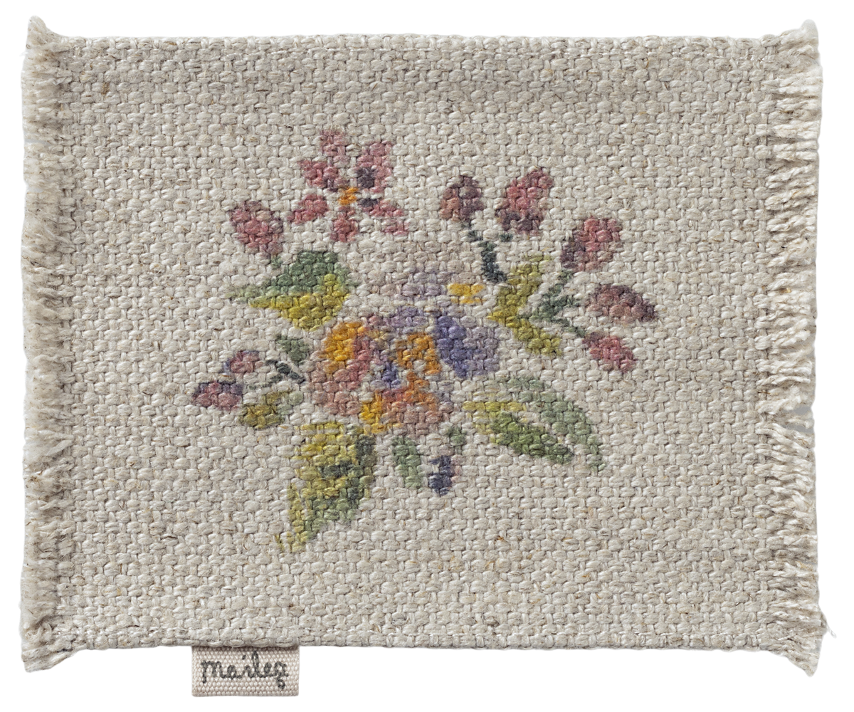 Maileg Teppich BLUMEN small 9x6 cm Puppenhausteppich Badvorleger