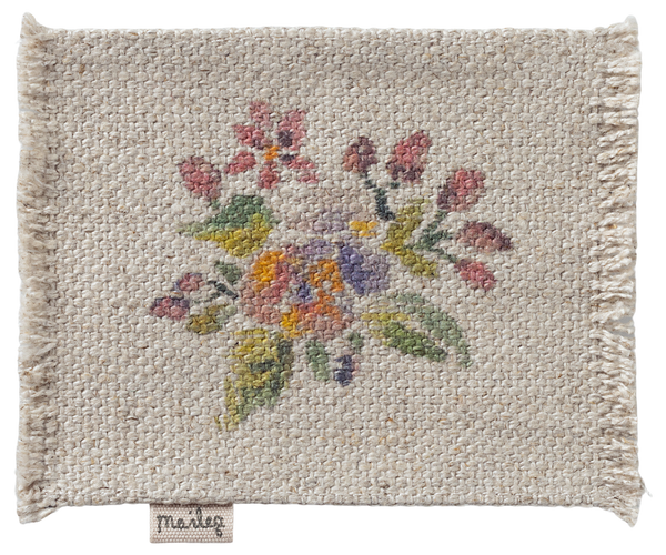 Maileg Teppich BLUMEN small 9x6 cm Puppenhausteppich Badvorleger