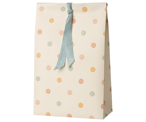 Maileg Geschenktüten SET 10x groß PUNKTE Papierbeutel 30,5 cm | Bodenbeutel Multi Dots