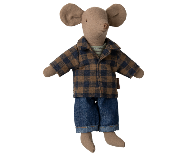 Maileg Maus PAPA hellbraun ca. 15 cm in Hemdjacke + Jeans Vater für die Mäusefamilie erhältlich bei www.luiseundfritz.de