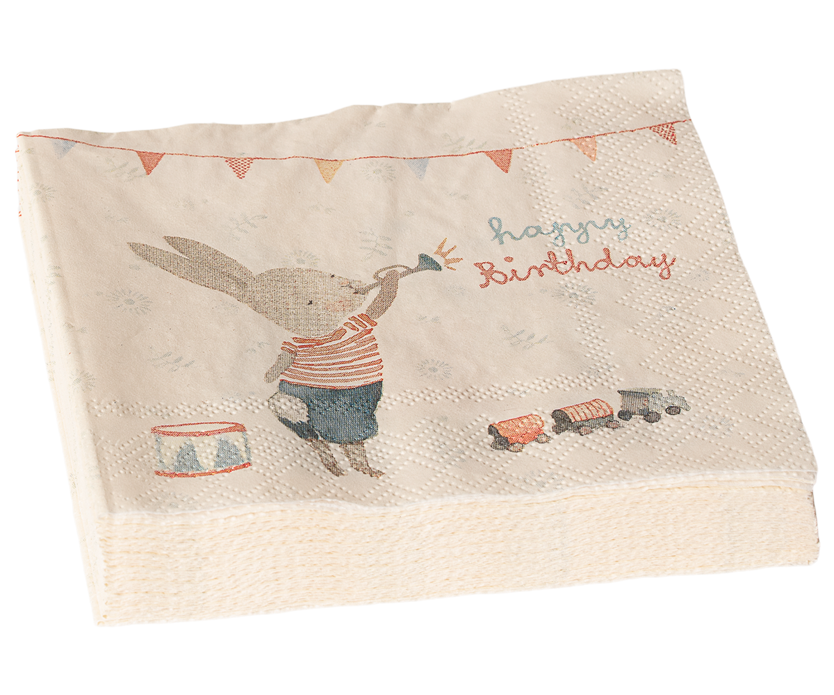 Maileg Servietten HAPPY DAY 16 St. Packung Tissue Geburtstagsservietten