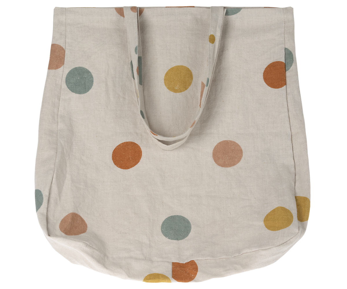 Maileg Stofftasche XL große Tasche ca. 50x45 cm MULTI DOTS Shopper Ramie-Baumwollmix