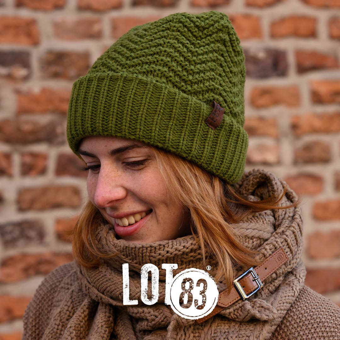 Strickmütze BEANIE SOPHIE Viskose-Baumwollmischung mit Stretch in grün